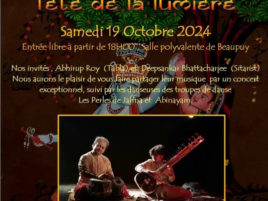 Fête de la lumière : "Diwali" - Samedi 19 octobre