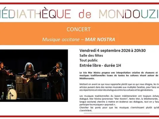 Concert Musique occitane – Mar Nostra - Vendredi 4 septembre