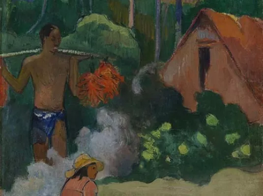 Art en voyage : les îles © © Paul Gauguin, Mahana Maà, Paysage à Tahiti, 1892, huile sur toile, Finnish National Gallery Hannu Aaltonen, C0