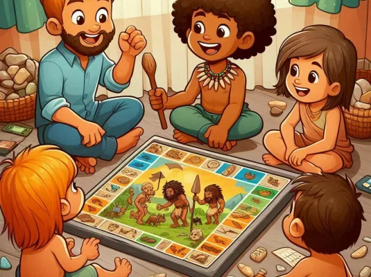 Séance encadrée de jeux sur le thème de la préhistoire