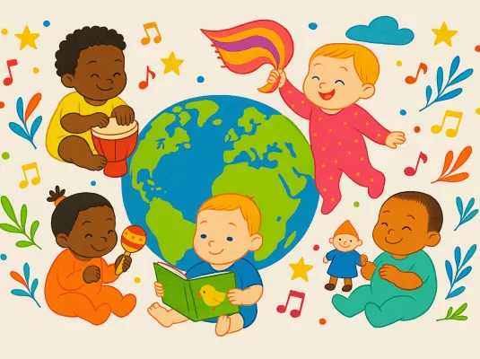 Les bébés explorateurs découvrent le monde © visuel généré par IA (Copilot)