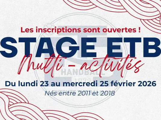 Stage multi-activités ETB Handball - Du 23 au 25 février