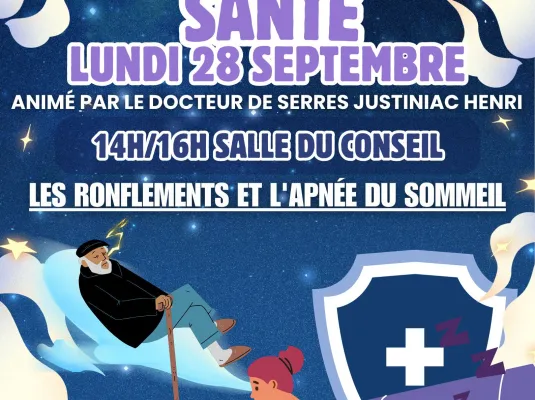 Atelier santé : les ronflements et l’apnée du sommeil © Mairie Aussonne