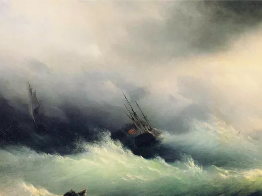 Le Vaisseau fantôme © Ivan Aïvazovski, Navires dans la tempête, 1860. Collection privée. © DR