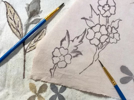 Atelier de curiosité : motifs textiles à l'encre végétale