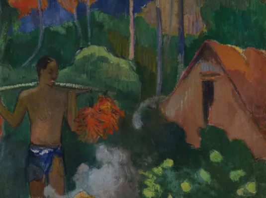 Art en voyage : les îles © Paul Gauguin, Mahana Maà, Paysage à Tahiti, 1892, huile sur toile, Finnish National Gallery - Hannu Aaltonen