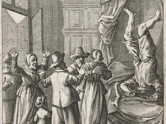 Éloge de la folie © Fou, ou possédé, cabriolant sur son lit, Anonyme, vers 1659. Rijksmuseum, Amsterdam. rijksmuseum.nl