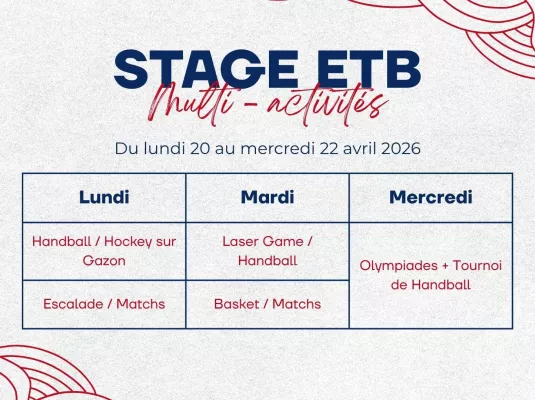 Stage multi-activités - Du 20 au 22 avril