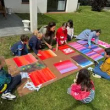 Atelier peinture aérosol sur toile pour enfants